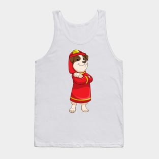 Dog as Firefighter with Helmet Tank Top